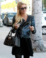 高清组图：帕丽斯-希尔顿街拍LOOK夹克搭配黑裙
