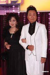 组图：TVB台庆颁奖礼 黎耀祥李司棋黑白配走红毯