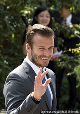 组图：贝克汉姆再访中国 保持笑颜心情不错