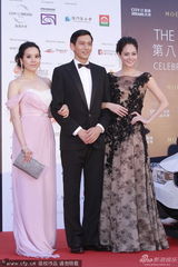 组图：汪诗诗表妹湛淇清红毯亮相粉裙美艳