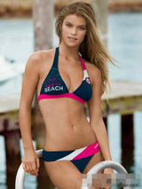 组图：嫩模妮娜碎花比基尼清新 小秀迷人腰线