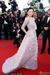 组图：《维纳斯》首映 章子怡素雅长裙助阵