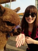 组图：贾乃亮李小璐庆六一 浪漫骑车喂食草泥马