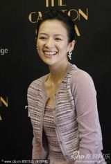 高清组图：章子怡宣传《最爱》 紫色蕾丝装恬静优雅