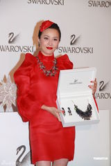 组图：刘嘉玲穿红裙戴红花亮相 生日自省不庆祝