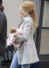 高清图：布莱克-弗莱利街拍 怀抱可爱狗狗出镜