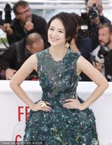 组图：章子怡透视美裙酥胸隐现金饰闪耀
