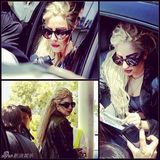 组图：Lady Gaga大秀最新雷鬼辫发型