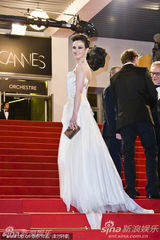 组图：《吸血鬼3D》戛纳首映 艾莎蛇皮纹裙狂野