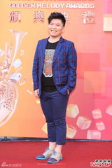 组图：常石磊一身蓝衣醒目亮相金曲奖红毯