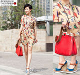 明星爱街拍42期：花朵和格子的碰撞(组图)