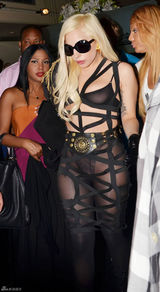 组图：Lady Gaga薄纱bra无惧露点金发墨镜闪亮登场