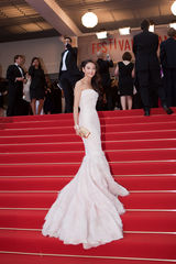 组图：张雨绮连走红毯 裙装华贵各有特色