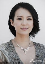 高清组图：章子怡宣传《最爱》 紫色蕾丝装恬静优雅