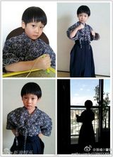 组图：孟庭苇5岁爱子搞怪帅气爱亲亲