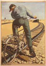 组图：耿乐漫步中国美术馆 赏昔日画作抒情怀