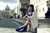 组图：倪虹洁罗马街头秀东方妩媚 清新优雅并存