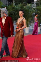 组图：巩新亮深v露乳提裙秀大腿 狼头男造型怪异