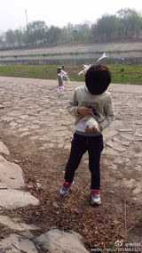 组图：天天抱小兔子玩耍小心呵护 张亮地位不保