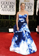 高清组图：米歇尔-盖勒着蓝白礼服裙抢镜红毯