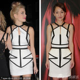 组图：周迅黑白镂空裙娇俏 与皮格茜-洛特撞衫