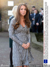 组图：凯特王妃孕后亮相小腹微隆幸福洋溢