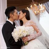 组图：吴建豪晒浪漫婚照 新人甜蜜拥吻