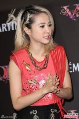 组图：蔡依林红裙亮相活动否认年底见家长