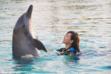 组图：张静初与海豚水中共舞 亲密接吻羡煞旁人