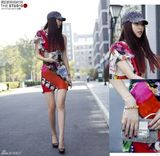 明星爱街拍42期：花朵和格子的碰撞(组图)