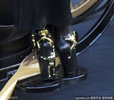 组图：Gaga香水发布变外星人 甩发险摔倒