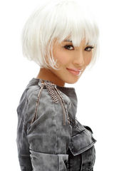 高清图：双面莫小棋魅惑写真  白发造型露熟女气息