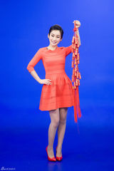 秦海璐刘涛红裙美颜喜洋洋 骏起菲阳齐贺年(图)