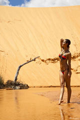 组图:巴西名模米歇尔沙漠写真烈日下秀健美胴体