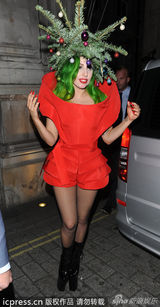 组图：雷母Gaga再发威 顶圣诞树伸九阴白骨爪