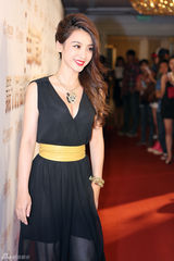 组图：柳岩红唇黑裙大玩偏分复古