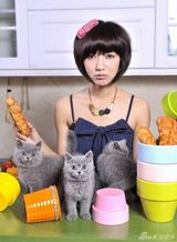 幻灯图集：王珞丹拍宠物写真 仿猫咪表情俏皮可爱