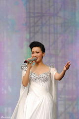 高清图：谭晶再唱《生死不离》 与志愿者为玉树祈福