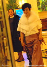 幻灯图集：陈法蓉现身上海 身穿短袖貂皮大衣