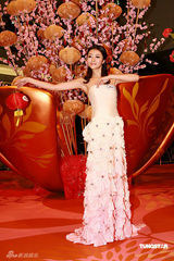 幻灯图集：熊黛林华美礼服亮相 表演优美花灯舞 