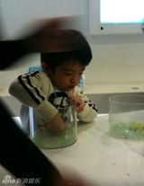 组图：张柏芝母子游主题乐园 Lucas玩变装秀