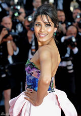 高清组图：印度女星芙蕾达-平托粉色抹胸裙亮相