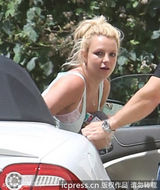 组图：布兰妮不惧大火闯豪宅 吊带装露粉色内衣