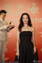 组图：上海电影节红毯 白百何低胸黑裙妩媚动人