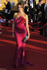 高清组图：索菲娅-维加拉桃红色抹胸礼服秀香肩