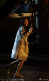 组图：杨幂寒冷雨夜赶戏 不顾孕肚追逐出租车