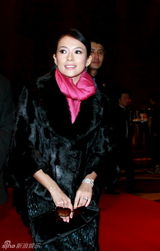 高清图：章子怡泼墨门后首次亮相 仍然戴着鸽子蛋