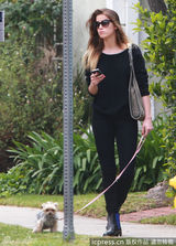 组图：德普双性恋女友街头遛狗 狂发短信疑传情