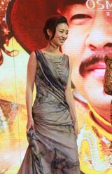 组图：斓曦水墨长裙优雅出席《甄嬛传》开播大典