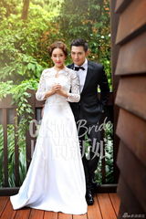 组图：严屹宽杜若溪登《时尚新娘》 婚纱照梦幻